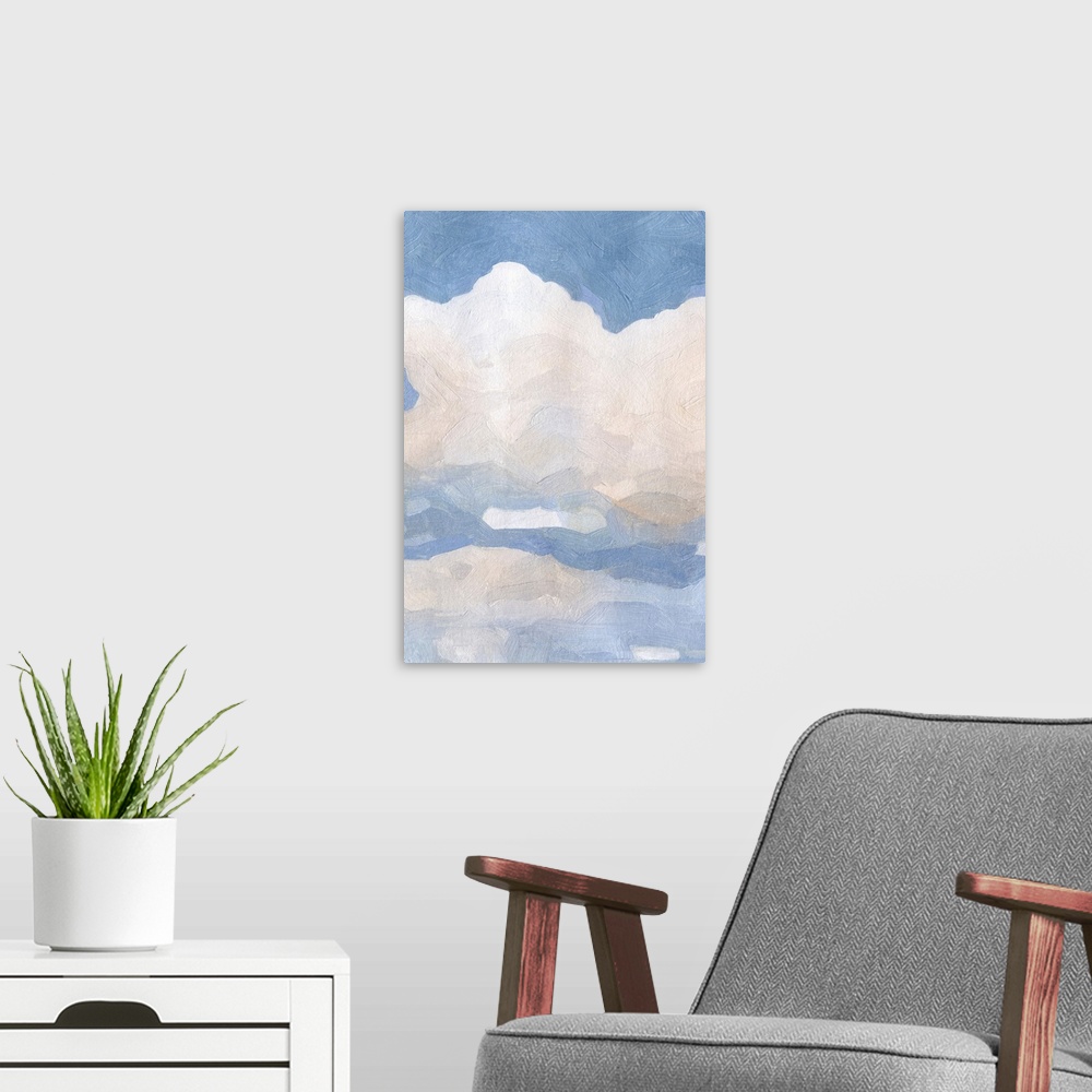 A modern room featuring The Clouds II