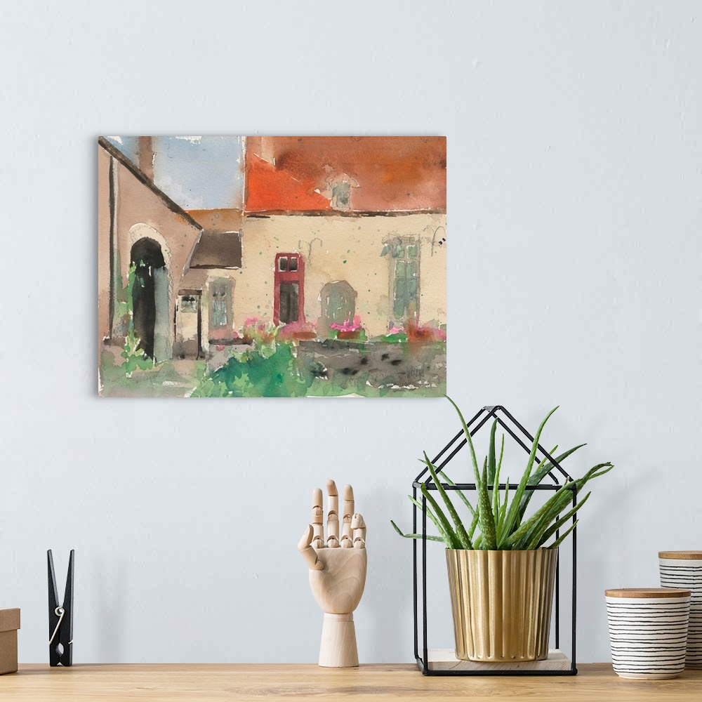 A bohemian room featuring The Courtyard Moment I