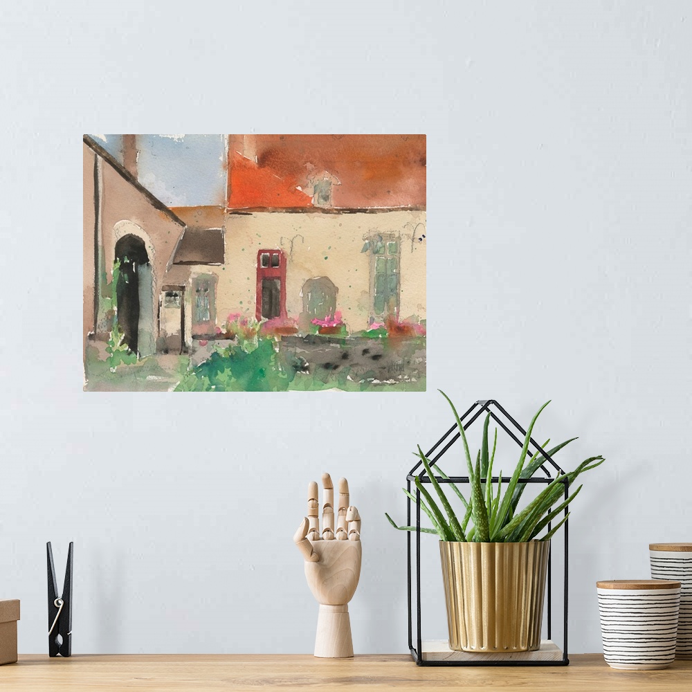 A bohemian room featuring The Courtyard Moment I