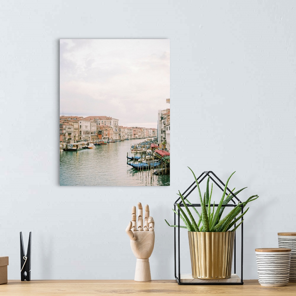 A bohemian room featuring Photograph of the Grand Canal, Venice, Italy.