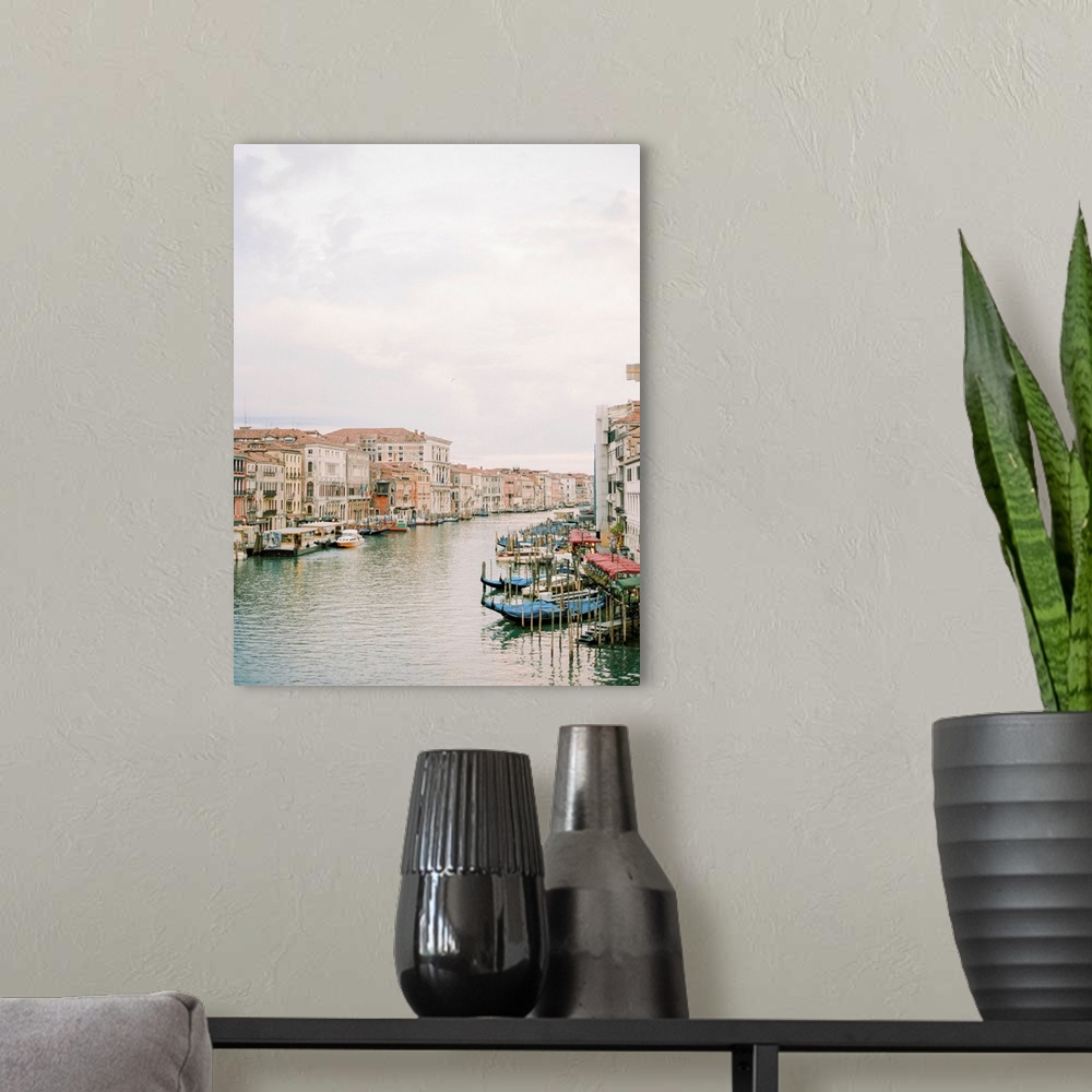 A modern room featuring Photograph of the Grand Canal, Venice, Italy.