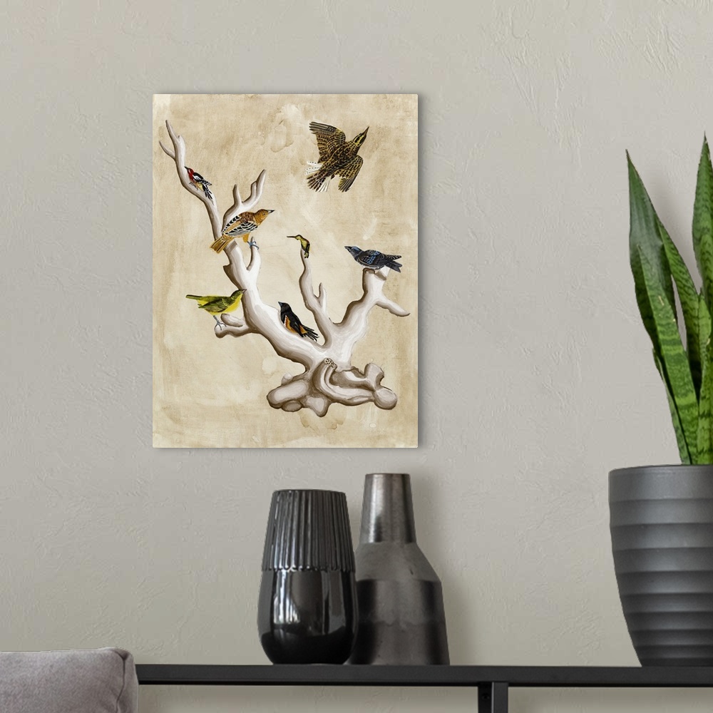 A modern room featuring The Ornithologist's Dream III