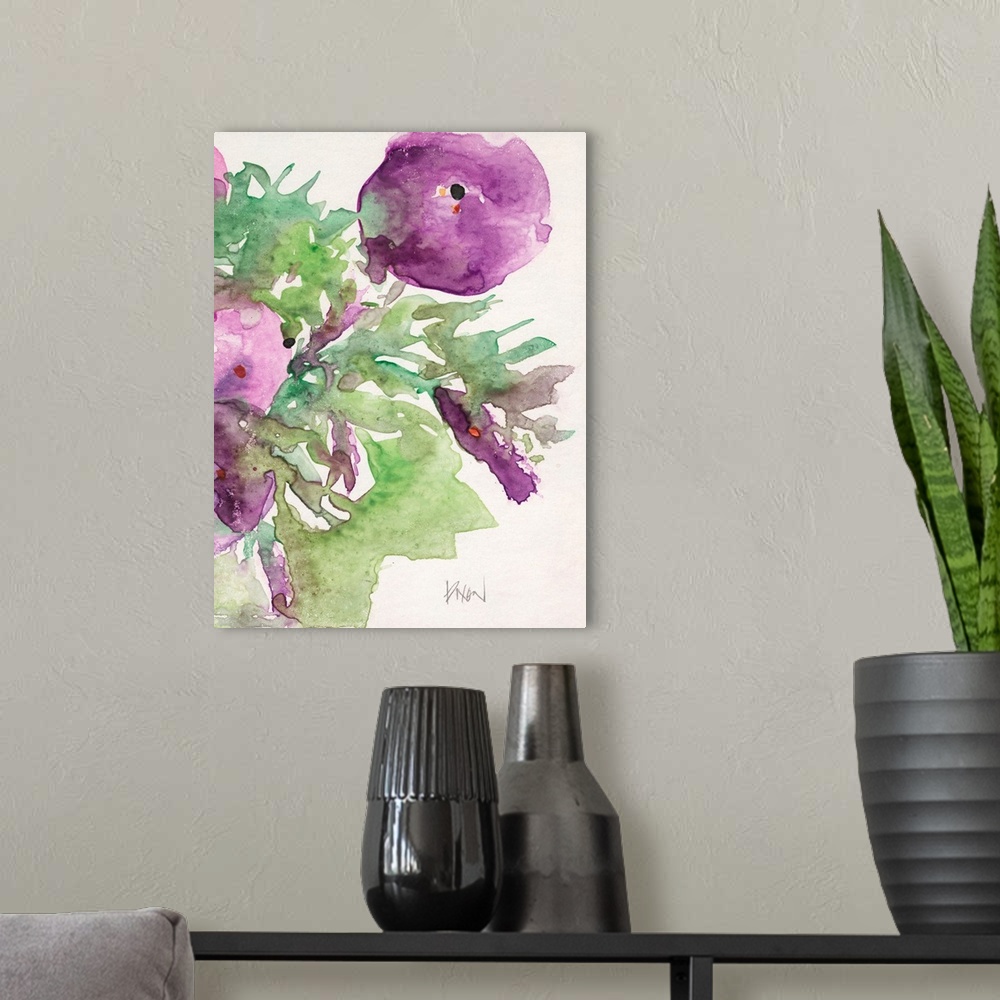 A modern room featuring The Purple Bouquet I