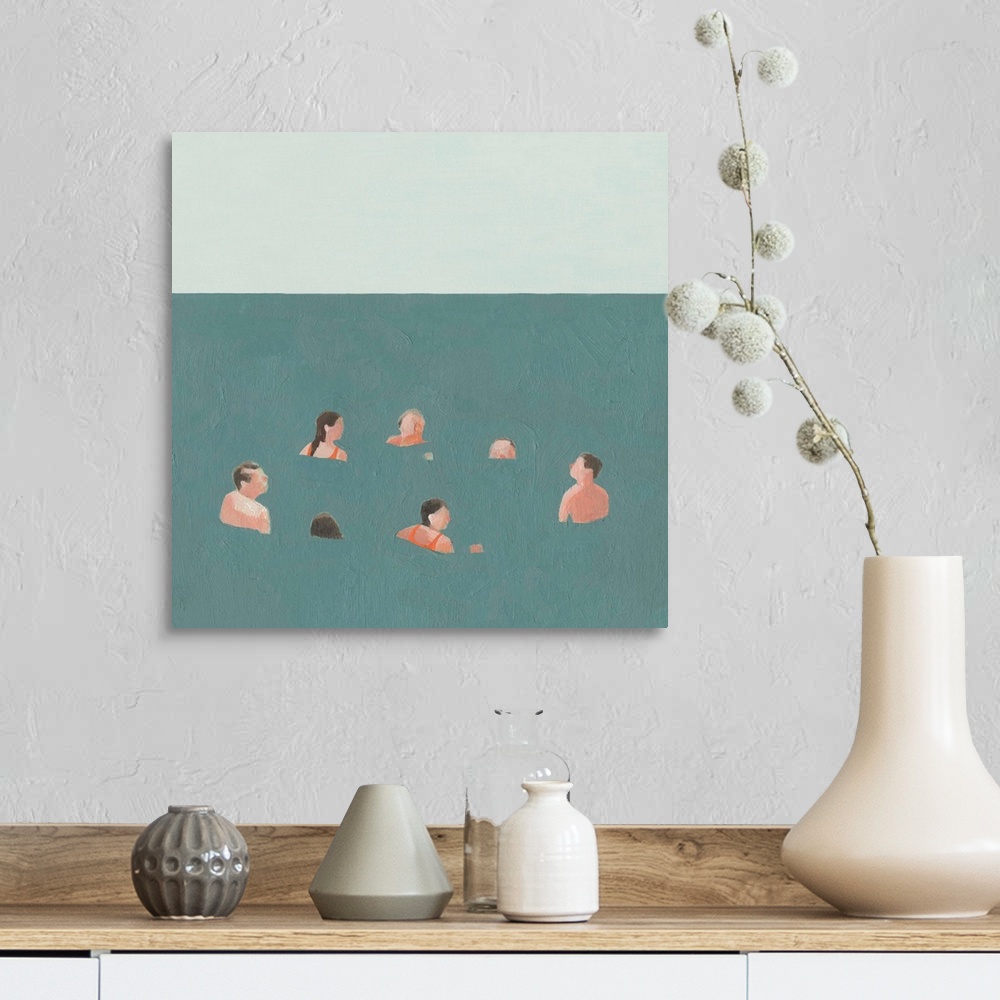 A farmhouse room featuring The Swimmers I