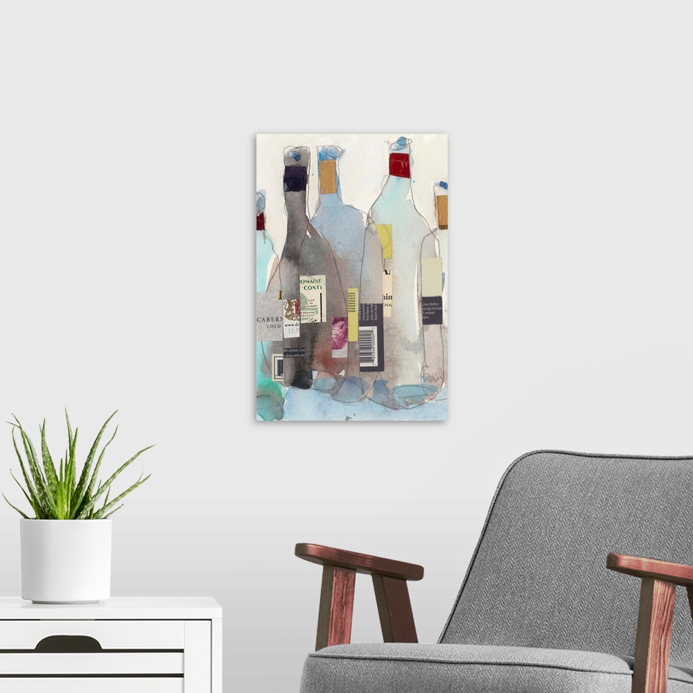 A modern room featuring The Wine Bottles III