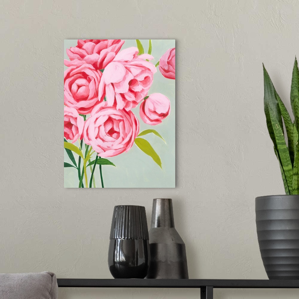 A modern room featuring This Year's Peonies II