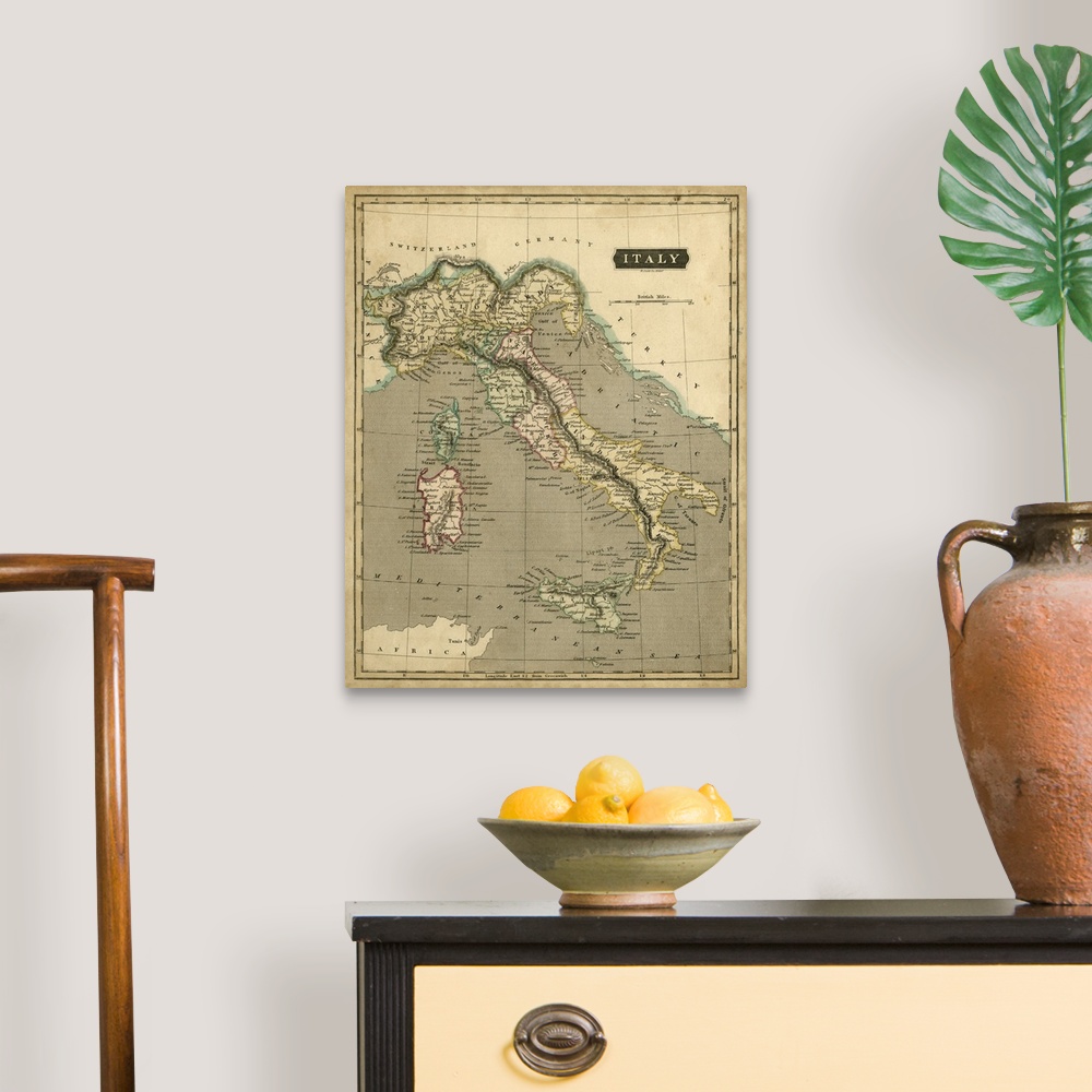A traditional room featuring Thomson's Map of Italy