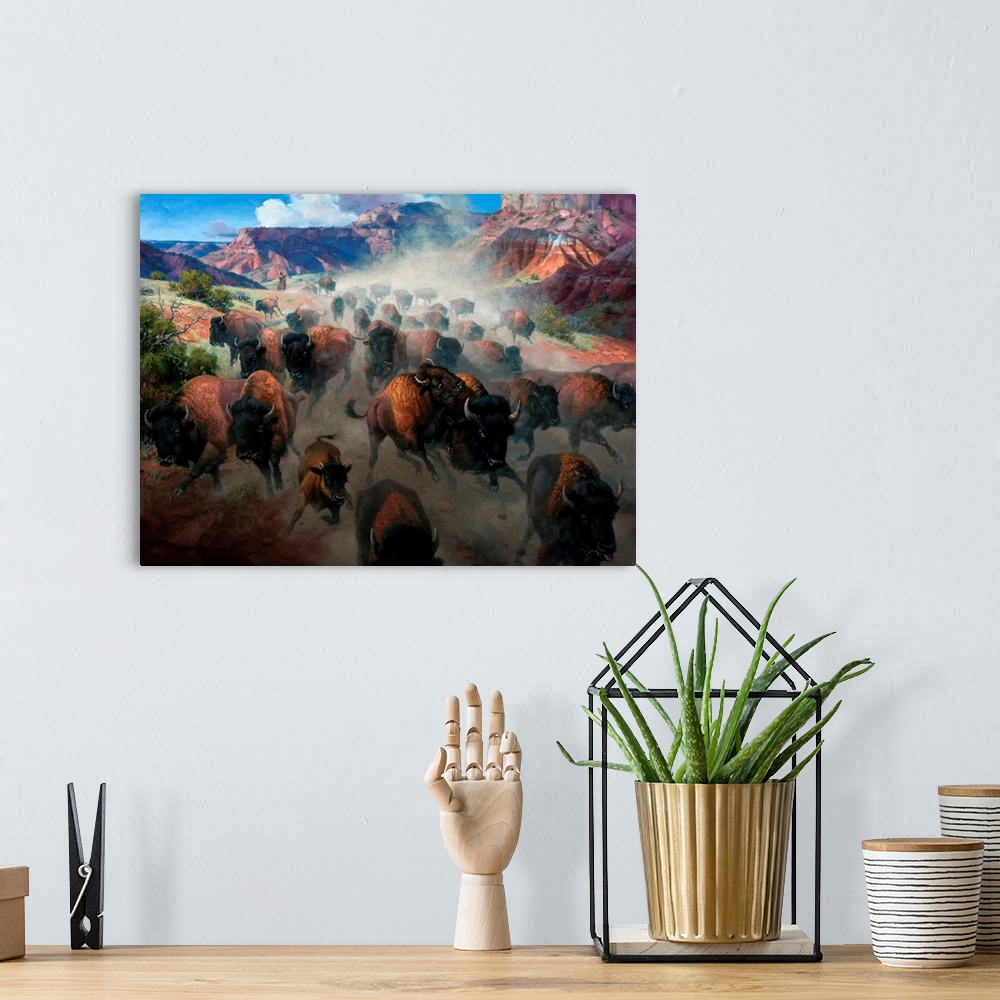 A bohemian room featuring Thunder In The Palo Duro