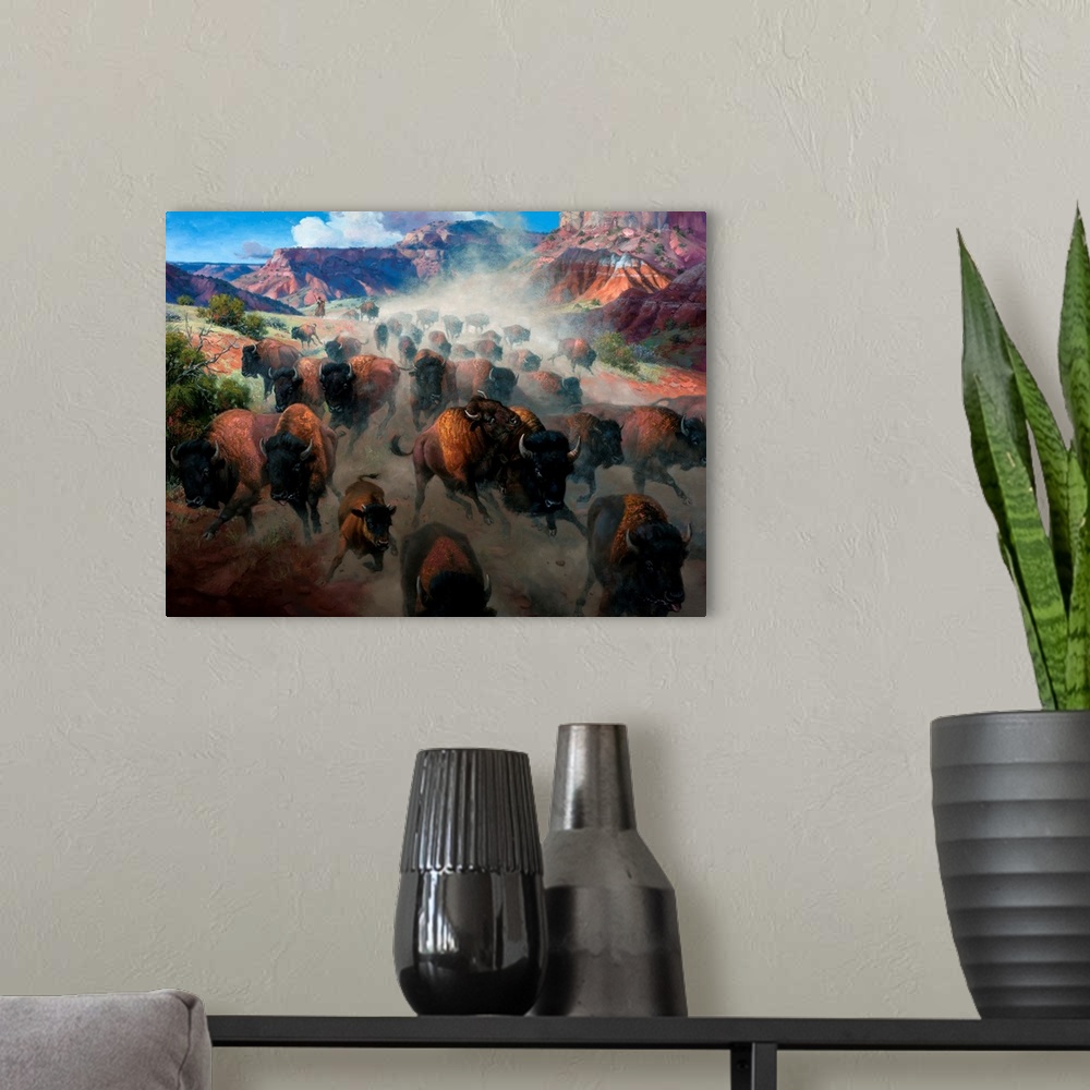 A modern room featuring Thunder In The Palo Duro