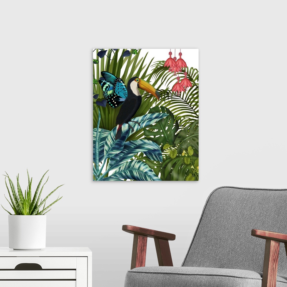 A modern room featuring Toucan in Tropical Forest