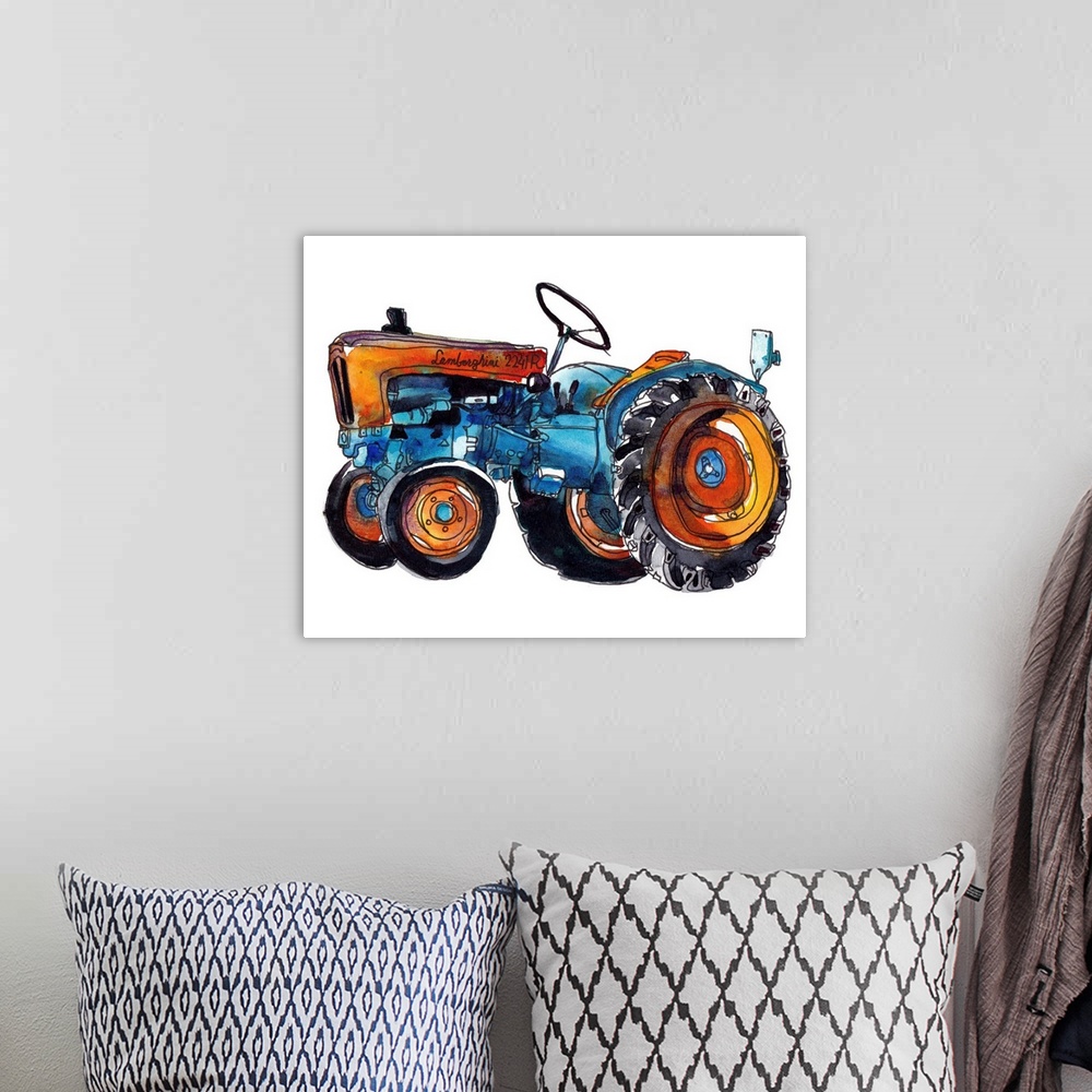 A bohemian room featuring Tractor Study II