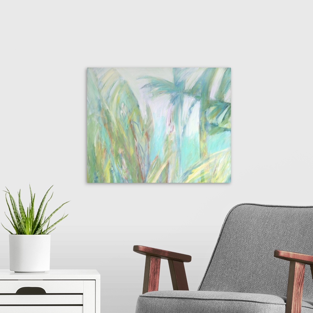 A modern room featuring Trade Winds Diptych I