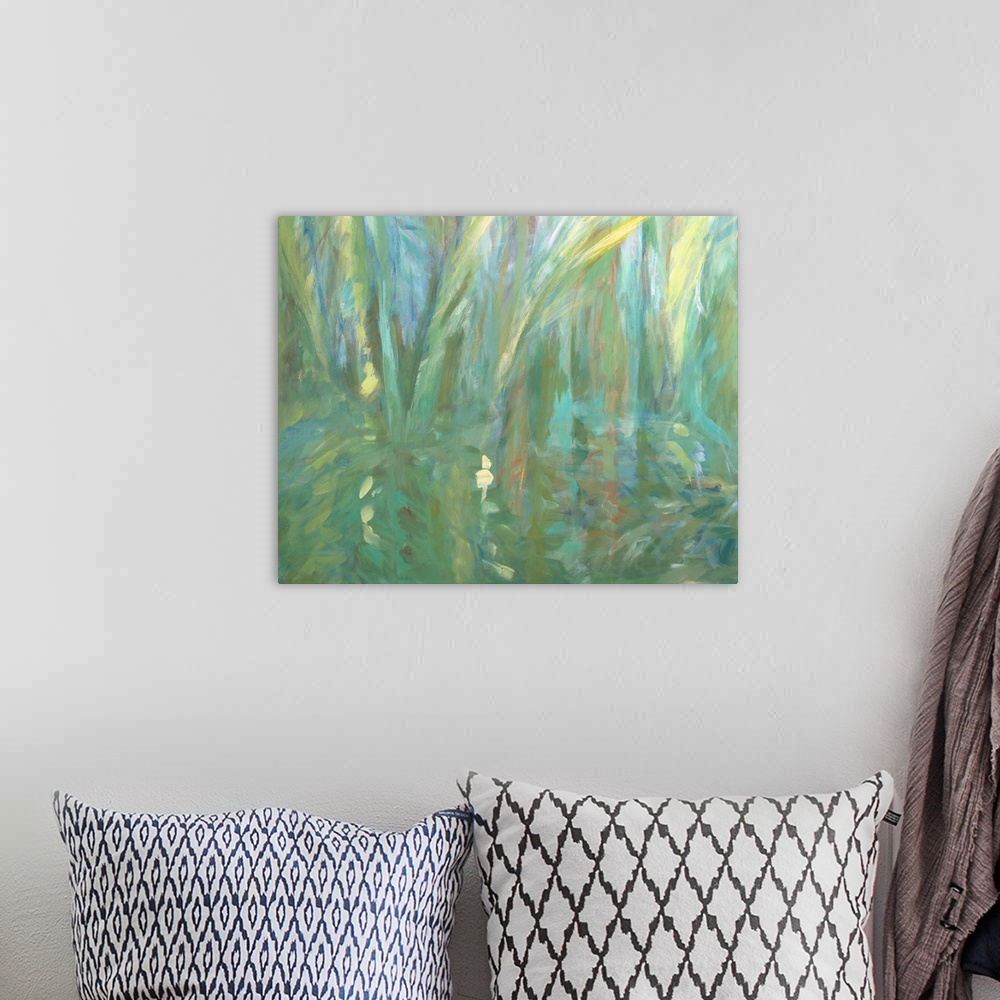 A bohemian room featuring Trade Winds Diptych II