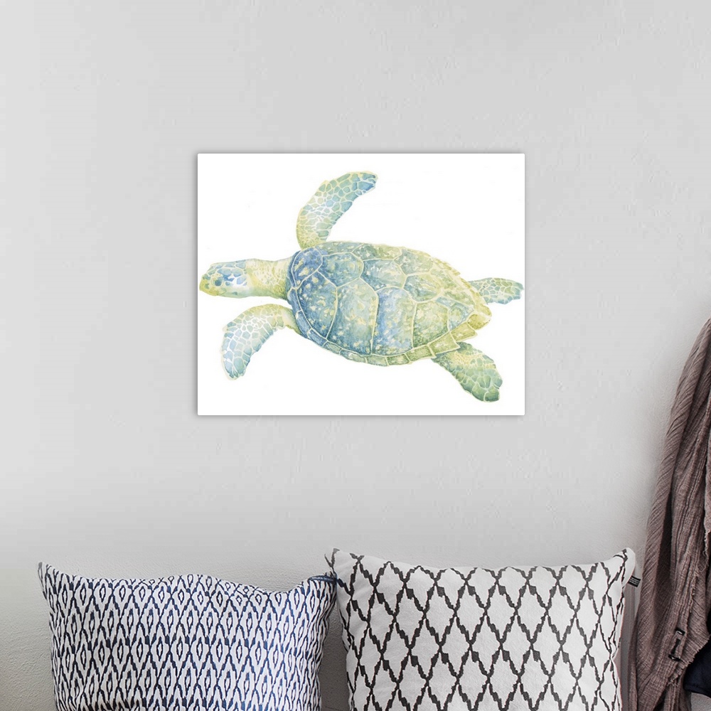 A bohemian room featuring Tranquil Sea Turtle II