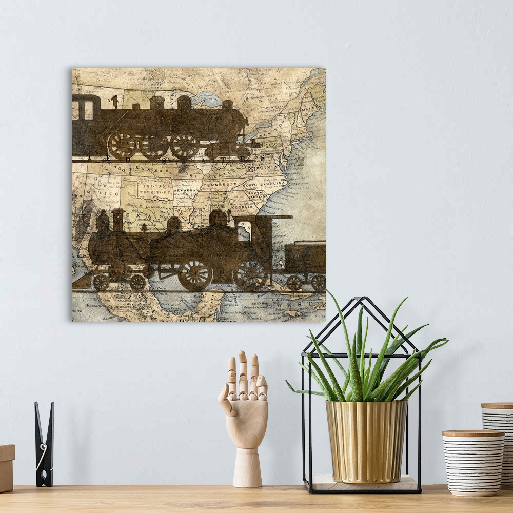 A bohemian room featuring Travel Silhouette I