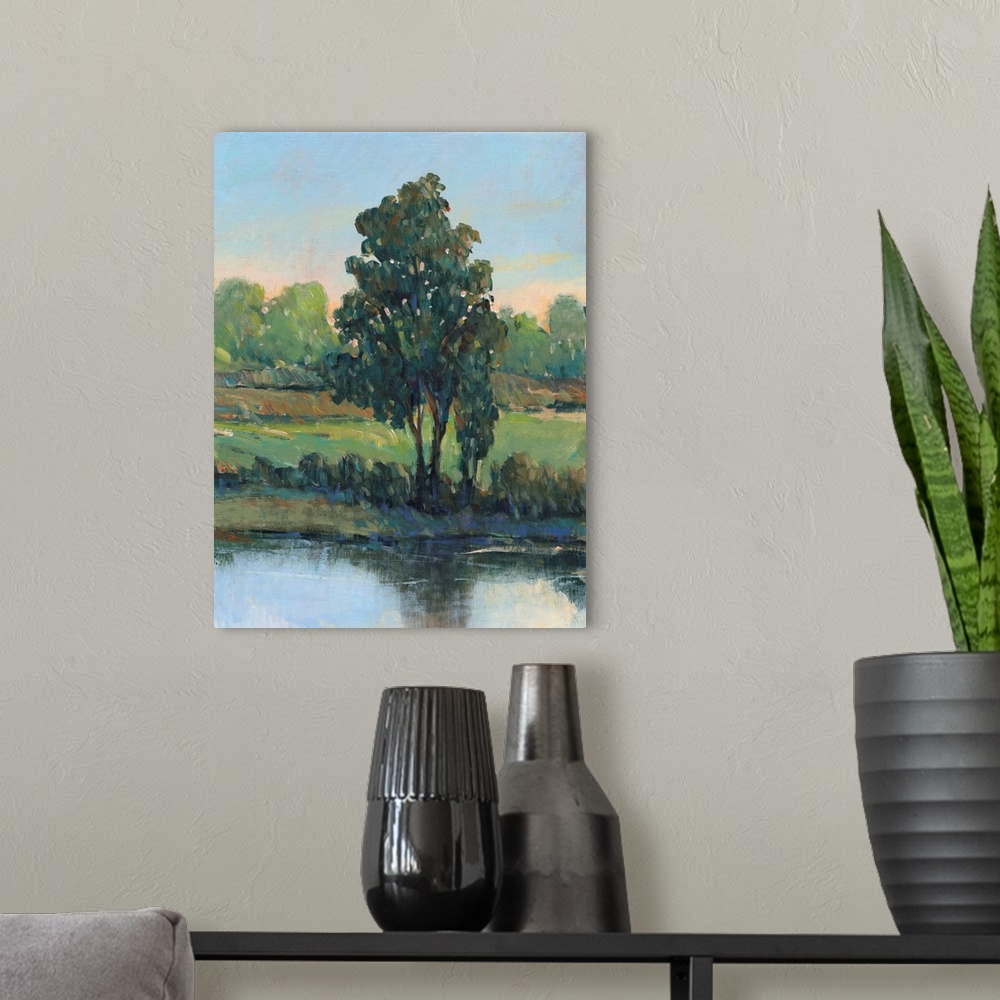 A modern room featuring Tree By The Riverbank I