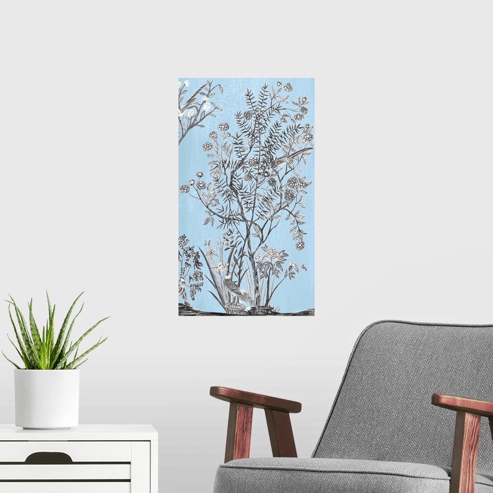 A modern room featuring Tree of Life Chinoi I