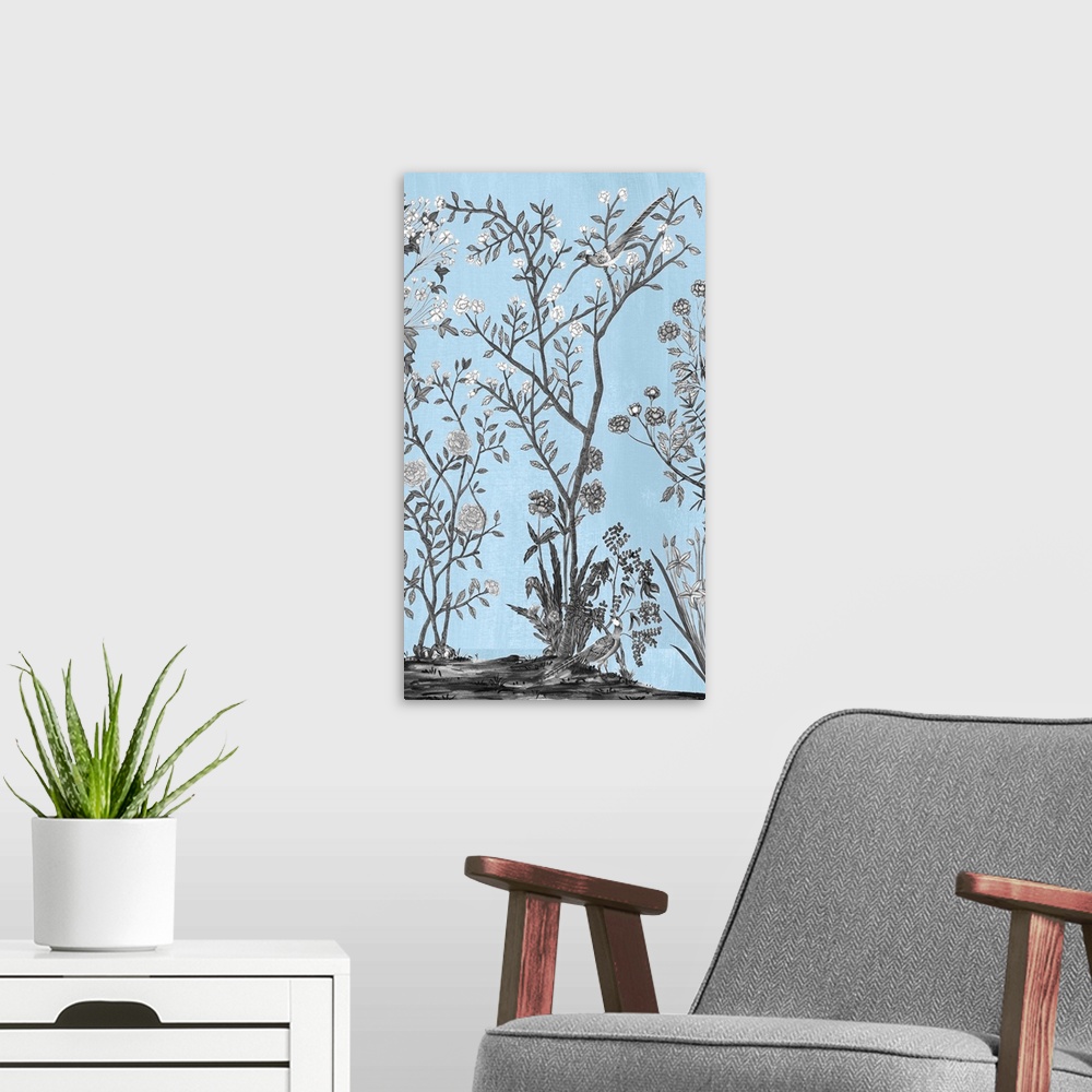 A modern room featuring Tree of Life Chinoi III