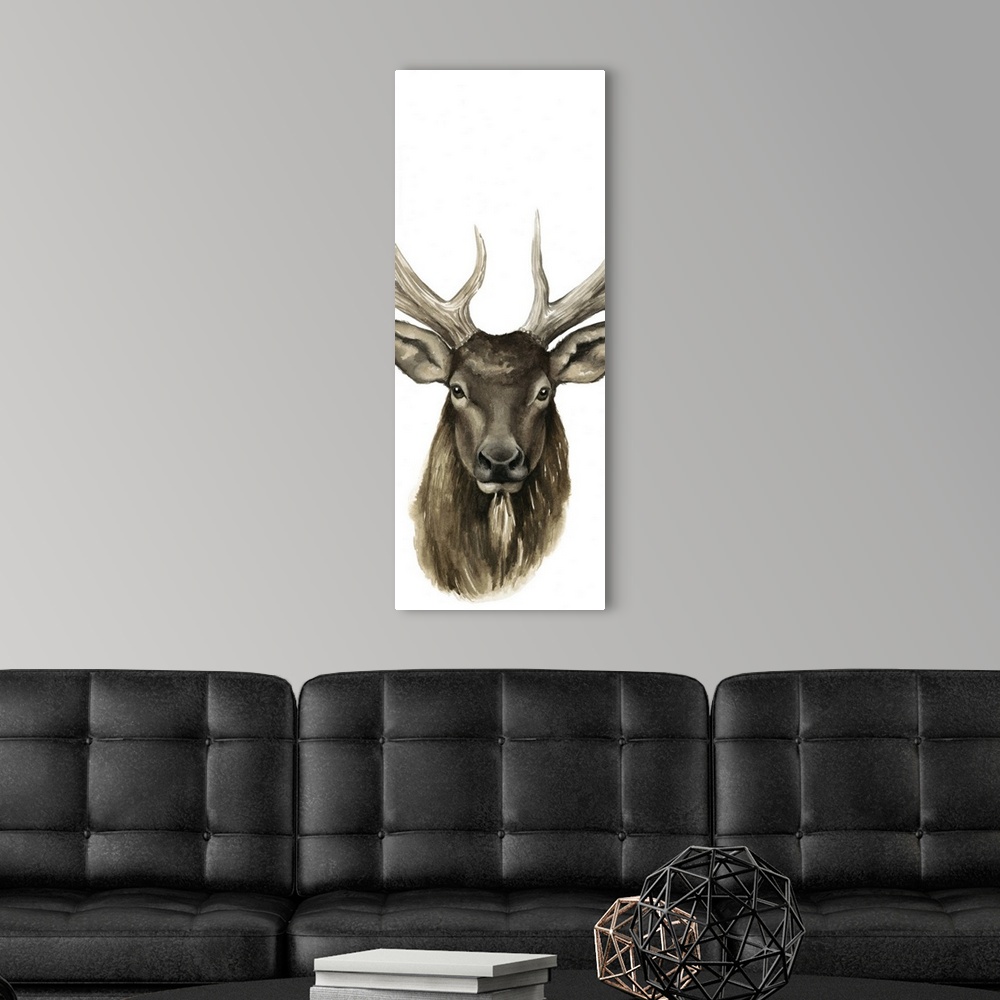A modern room featuring Triptych Elk II