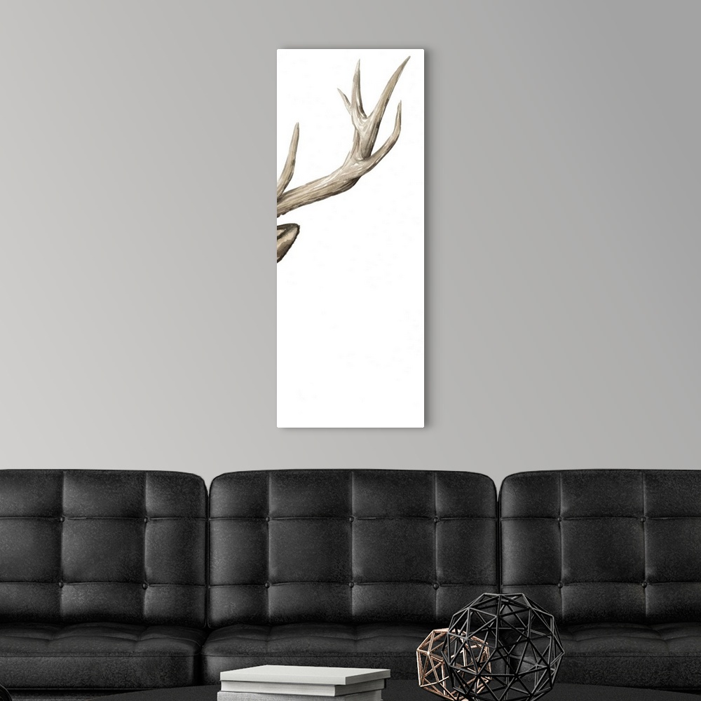 A modern room featuring Triptych Elk III