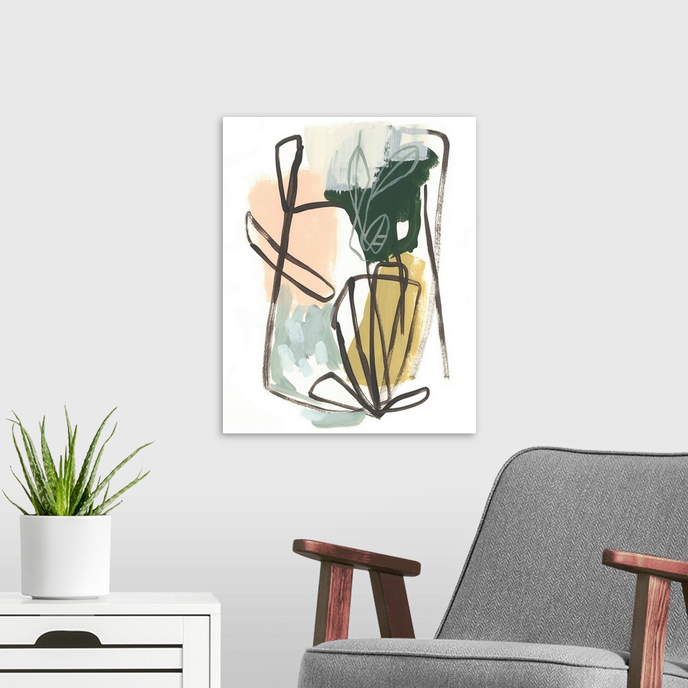 A modern room featuring Tropical Abstract II
