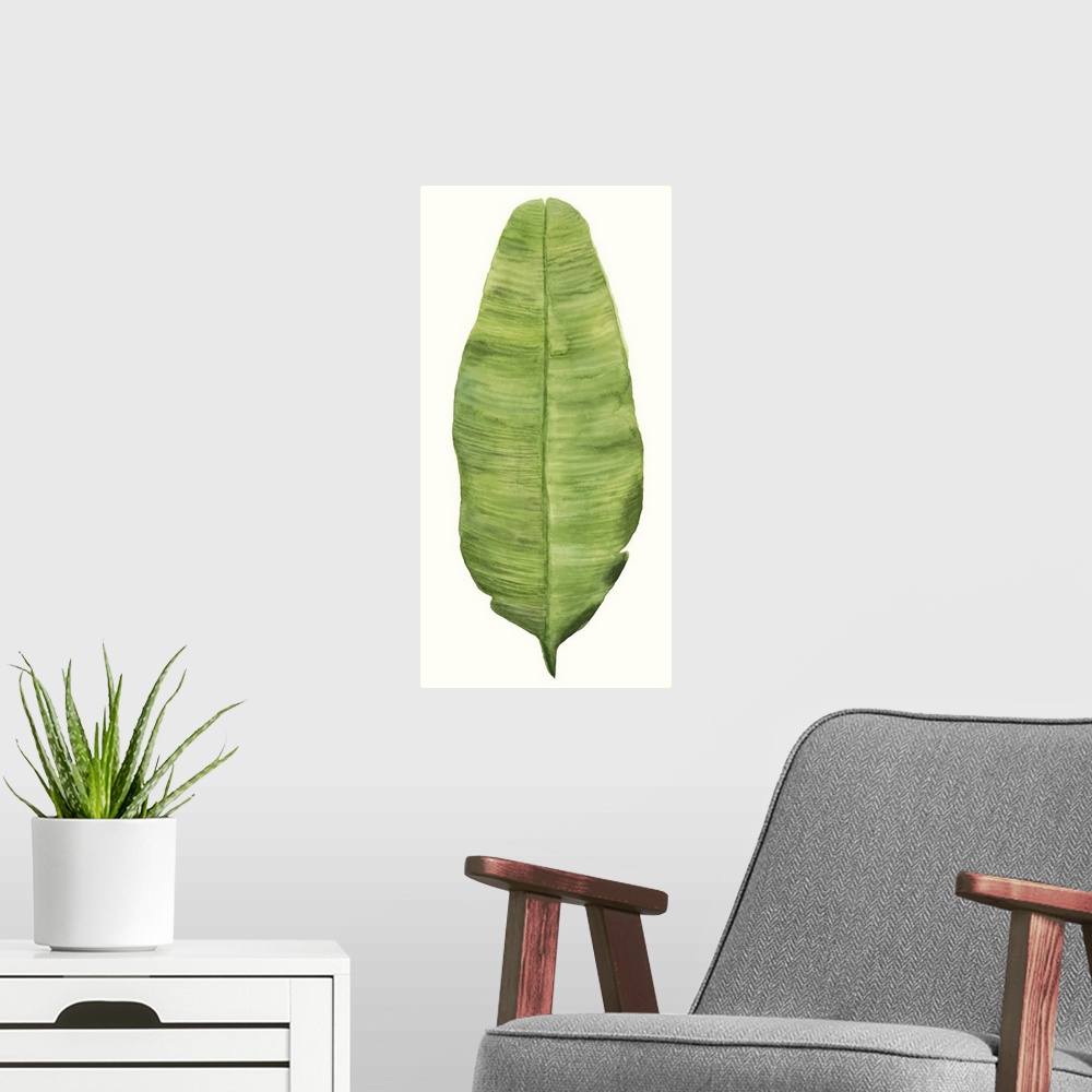 A modern room featuring Tropical Breeze Leaves IV