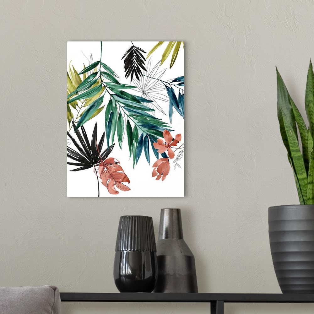 A modern room featuring Tropical Composition II