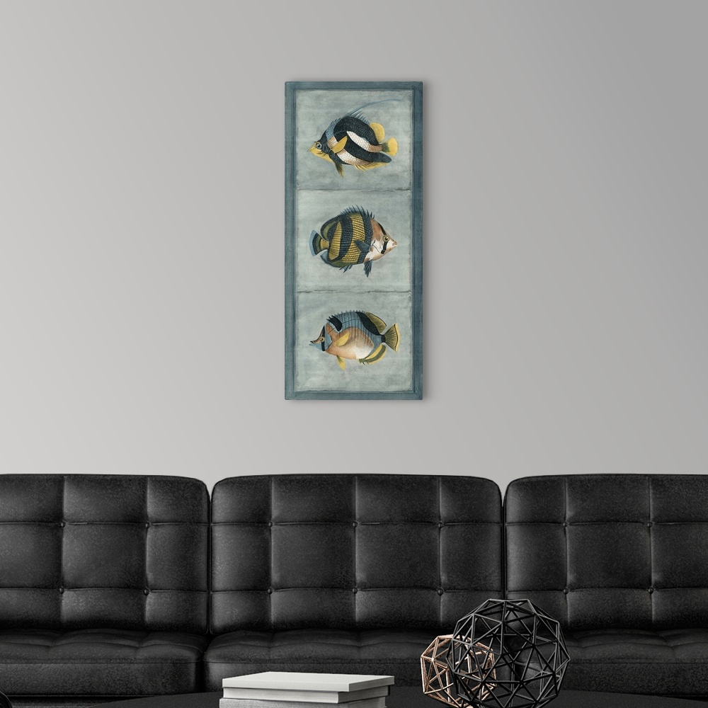 A modern room featuring Tropical Fish Trio II