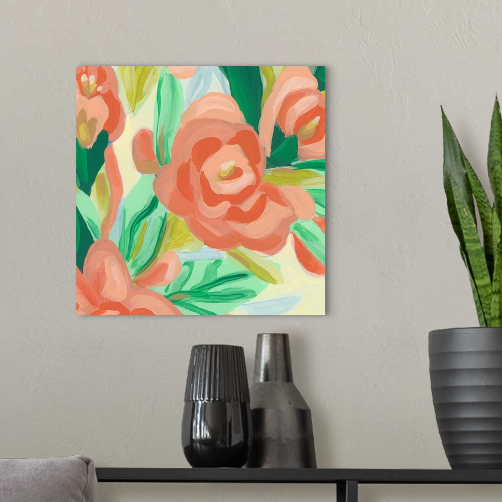 A modern room featuring Tropical Flower Song III