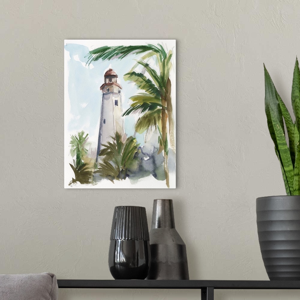 A modern room featuring Tropical Lighthouse II