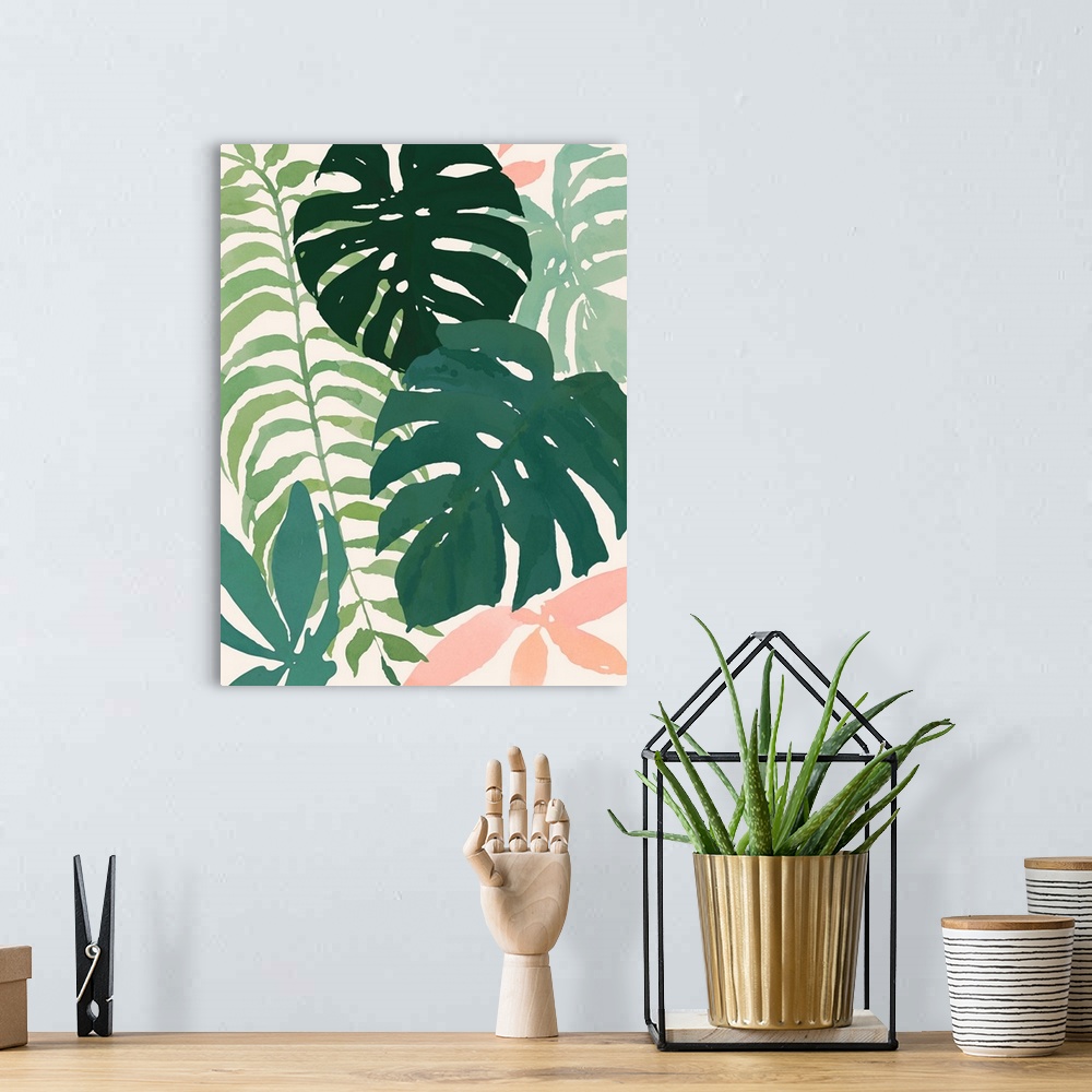 A bohemian room featuring Tropical Puzzle II