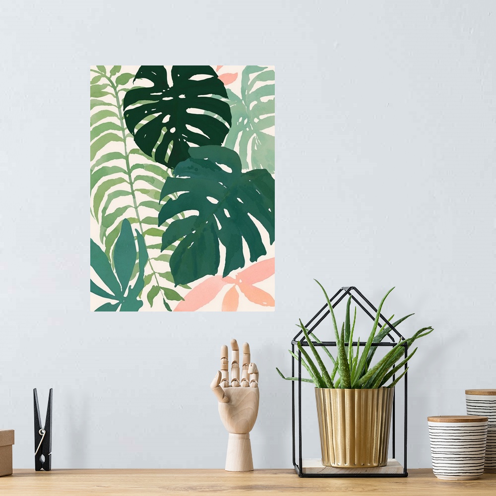A bohemian room featuring Tropical Puzzle II