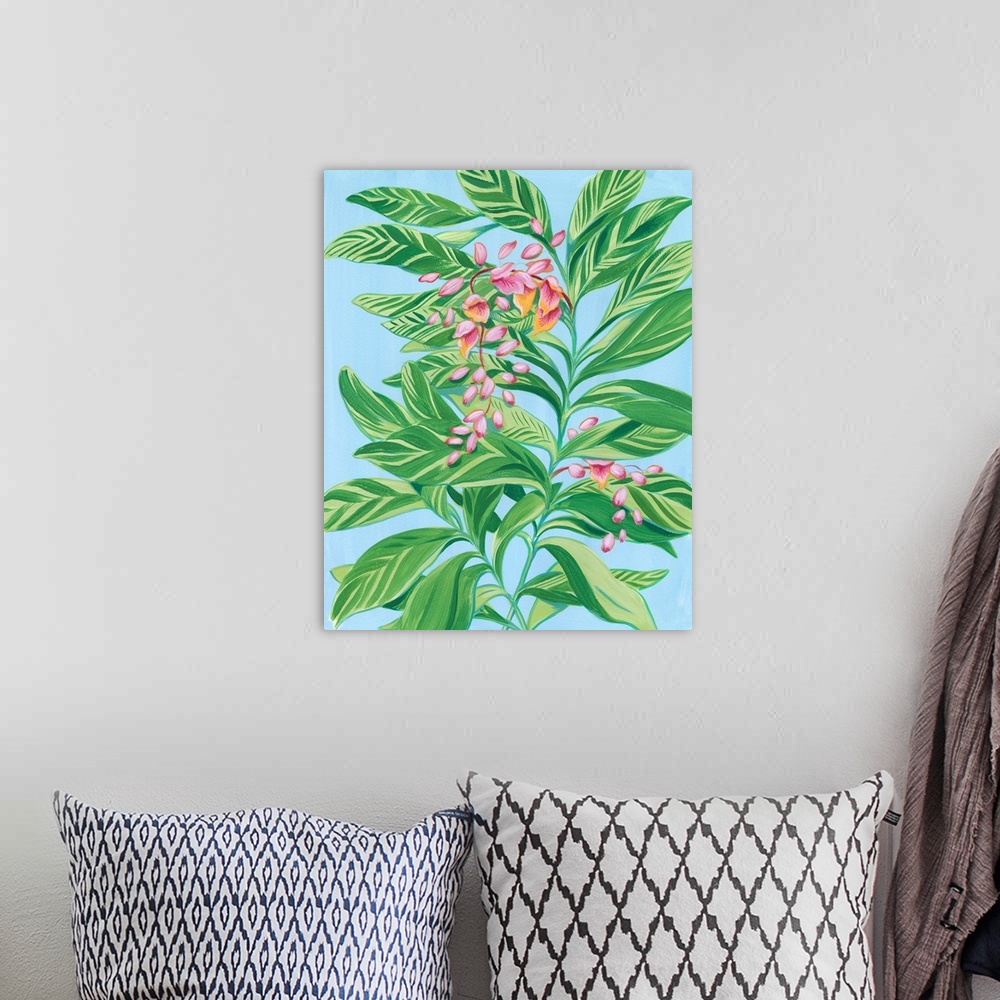 A bohemian room featuring Tropical Shell Ginger II
