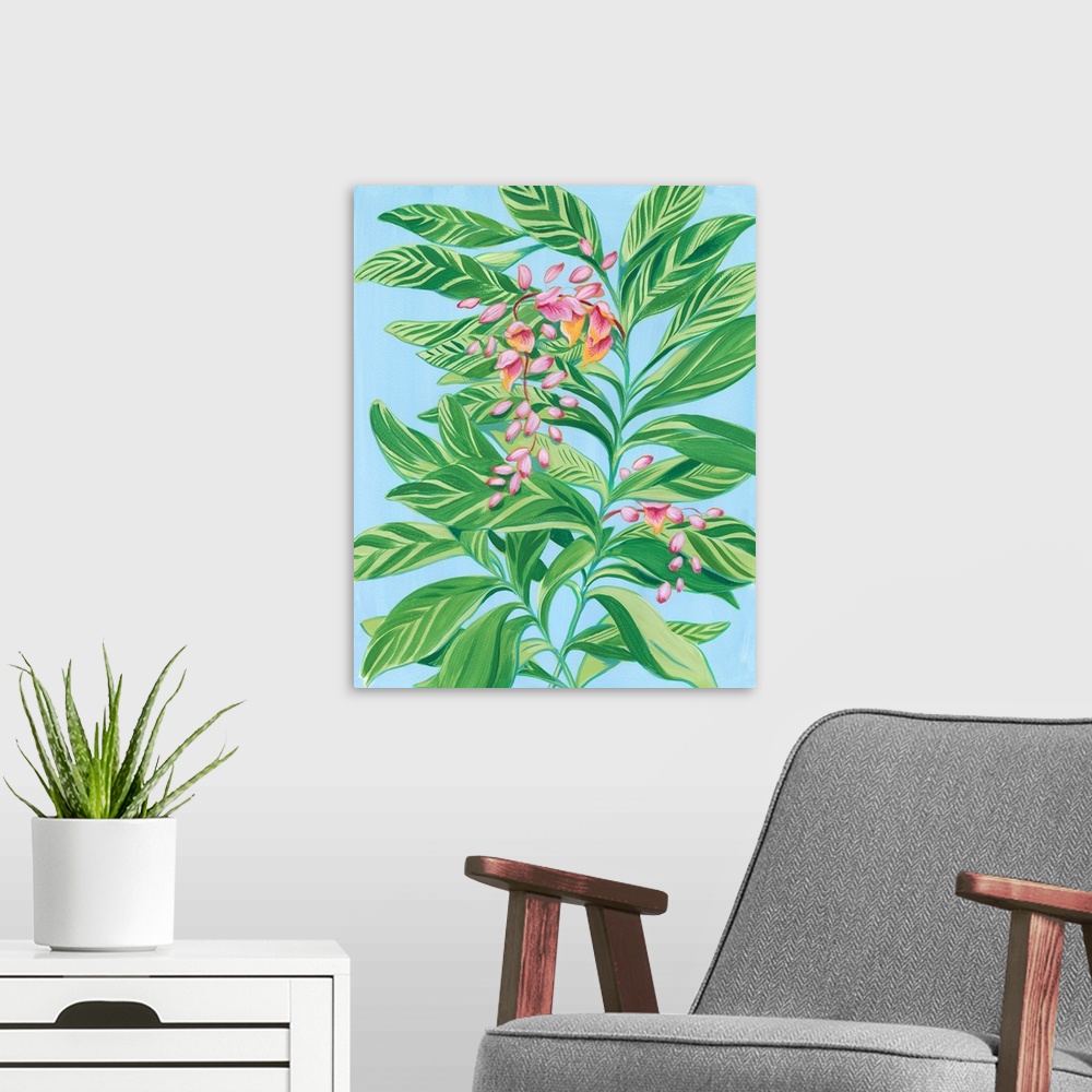 A modern room featuring Tropical Shell Ginger II