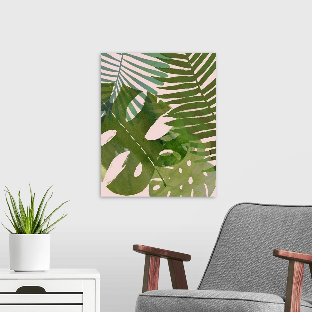 A modern room featuring Tropical Tangle II