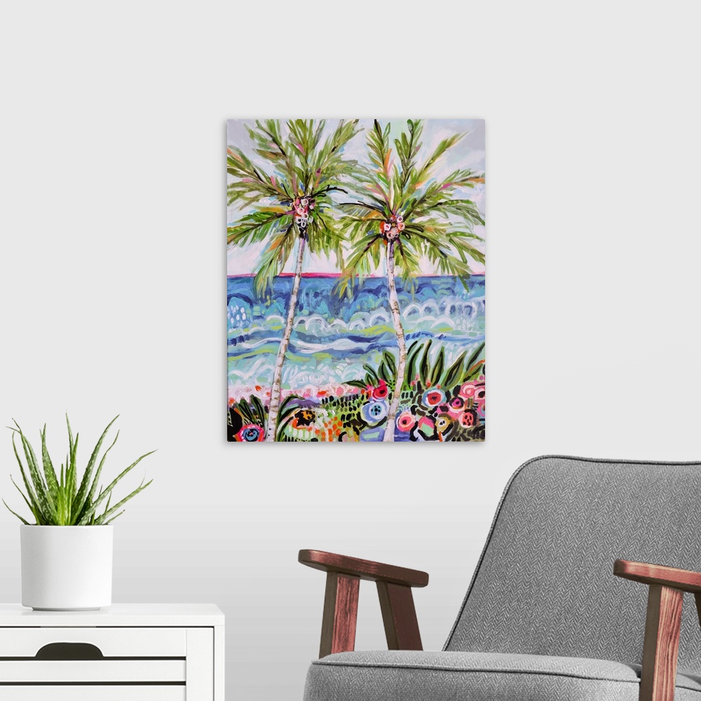 A modern room featuring Tropical Vibes II