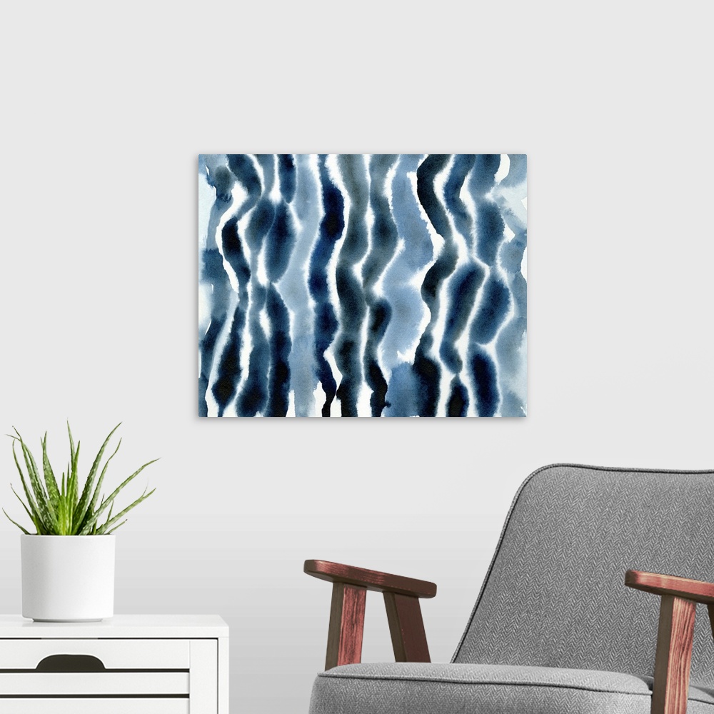 A modern room featuring True Blue Wave I