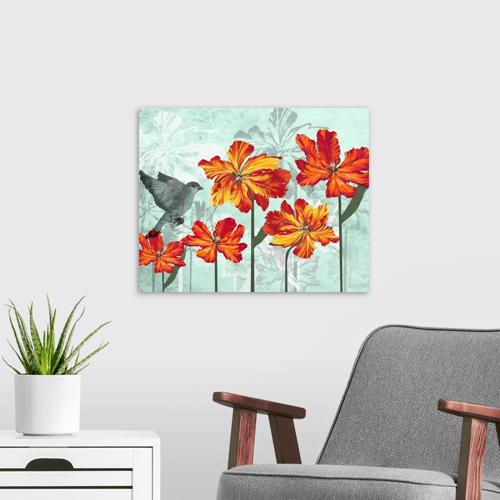 A modern room featuring Tulip Portrait Collection A