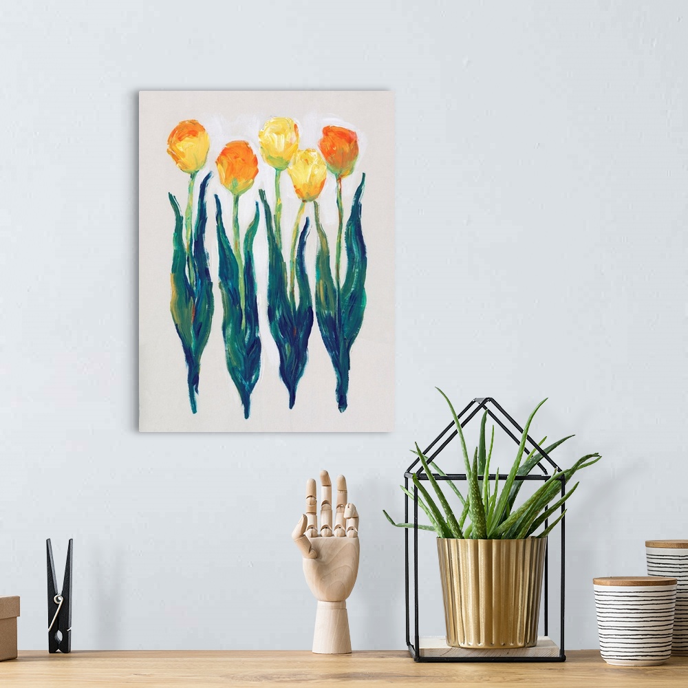 A bohemian room featuring Tulips In A Row I