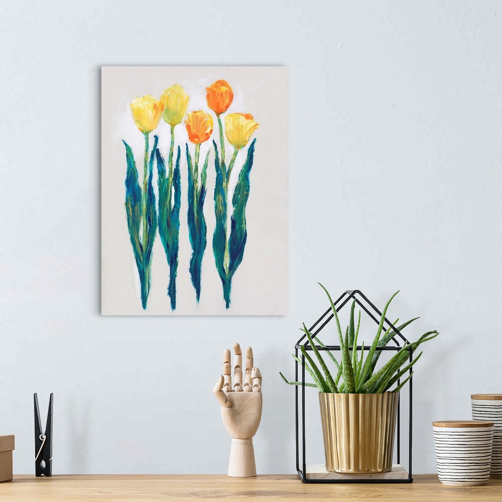 A bohemian room featuring Tulips In A Row II