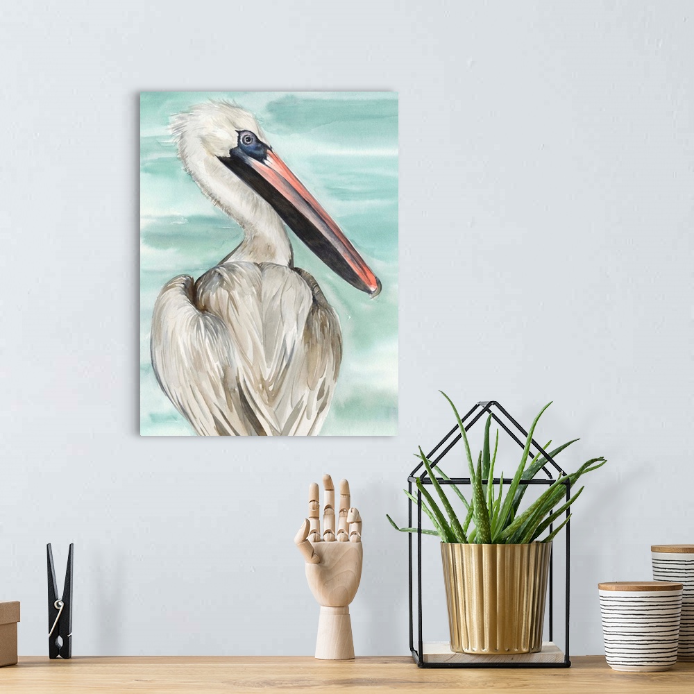 A bohemian room featuring Turquoise Pelican I