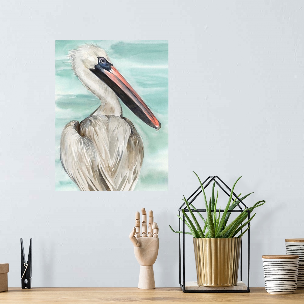 A bohemian room featuring Turquoise Pelican I