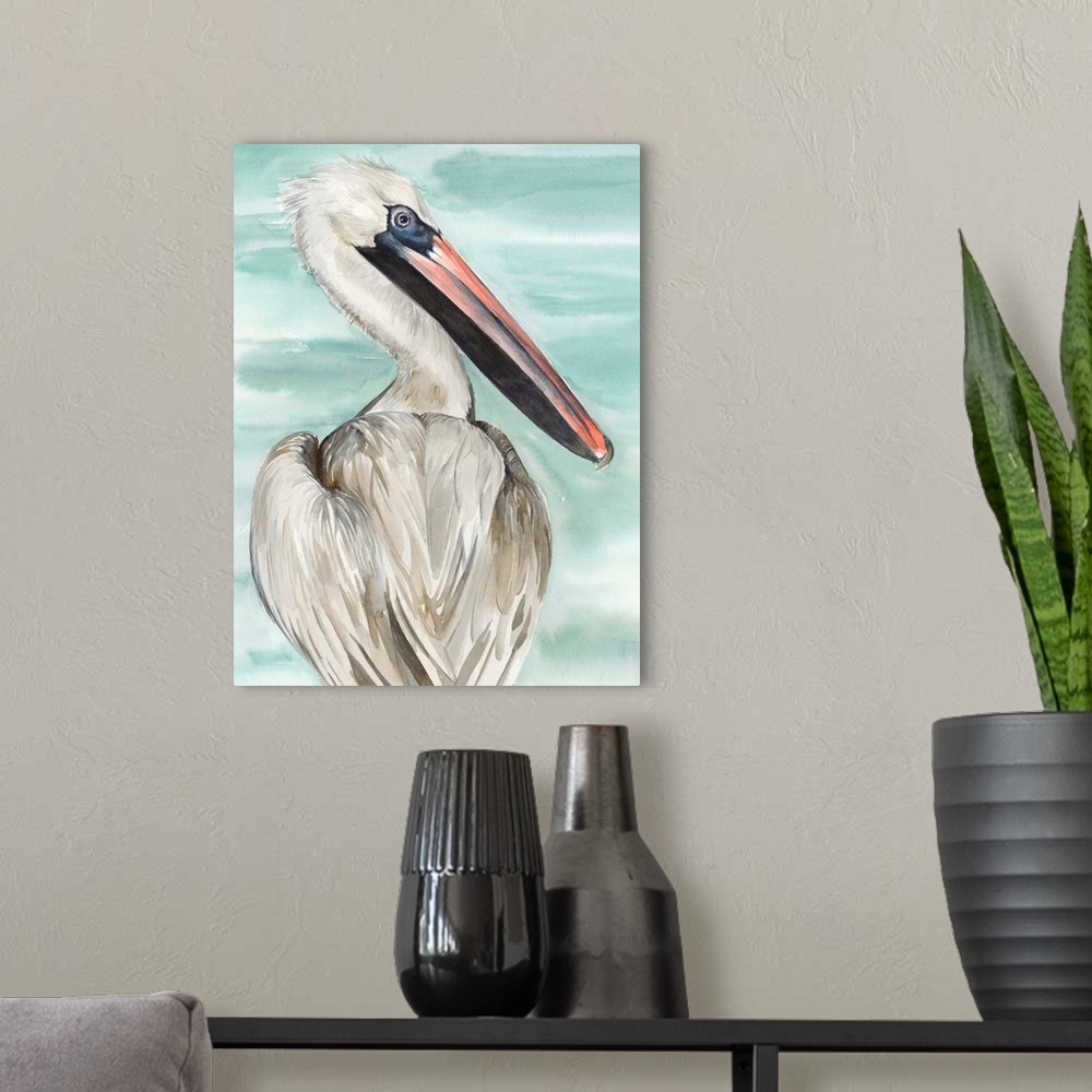 A modern room featuring Turquoise Pelican I