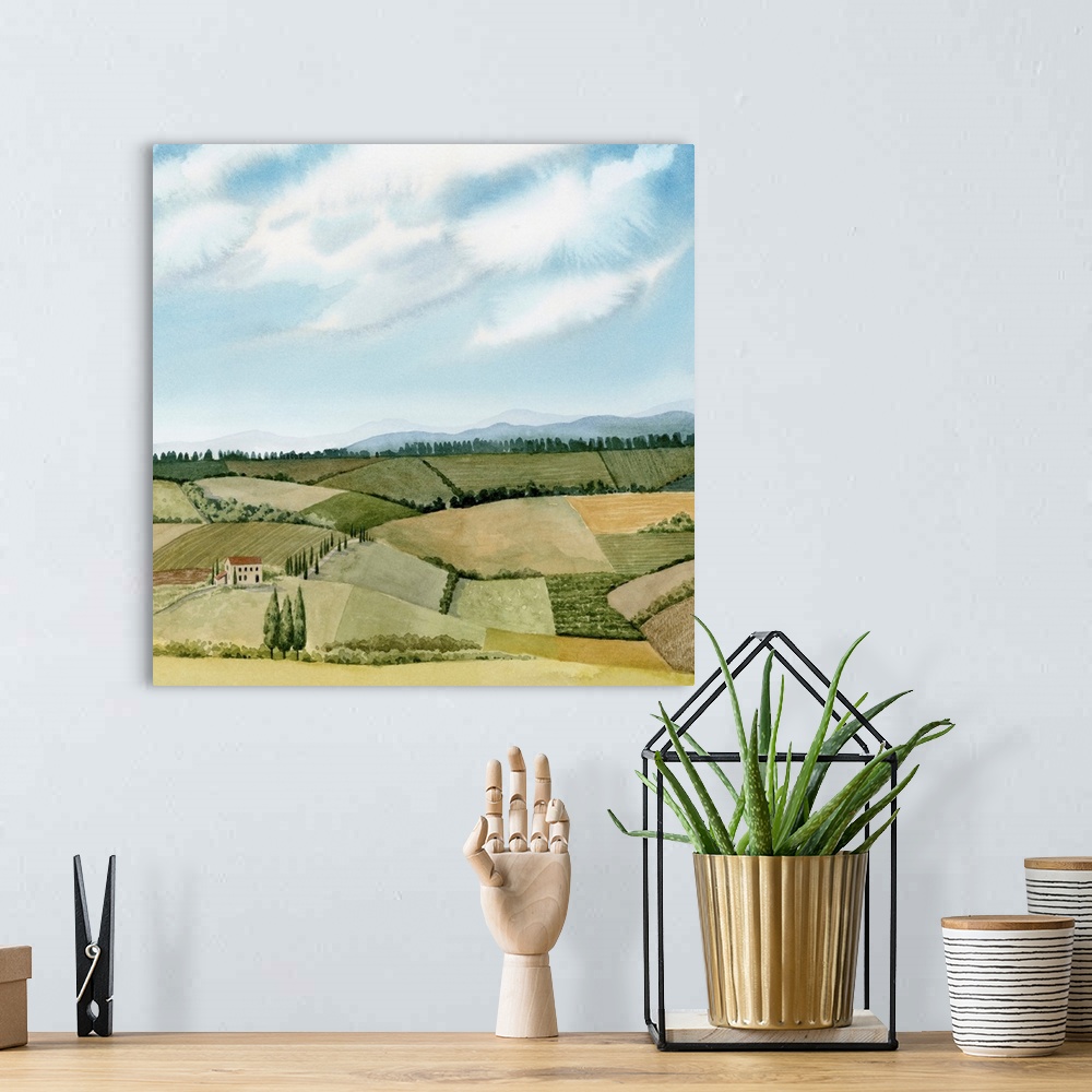 A bohemian room featuring Tuscan Farmland I