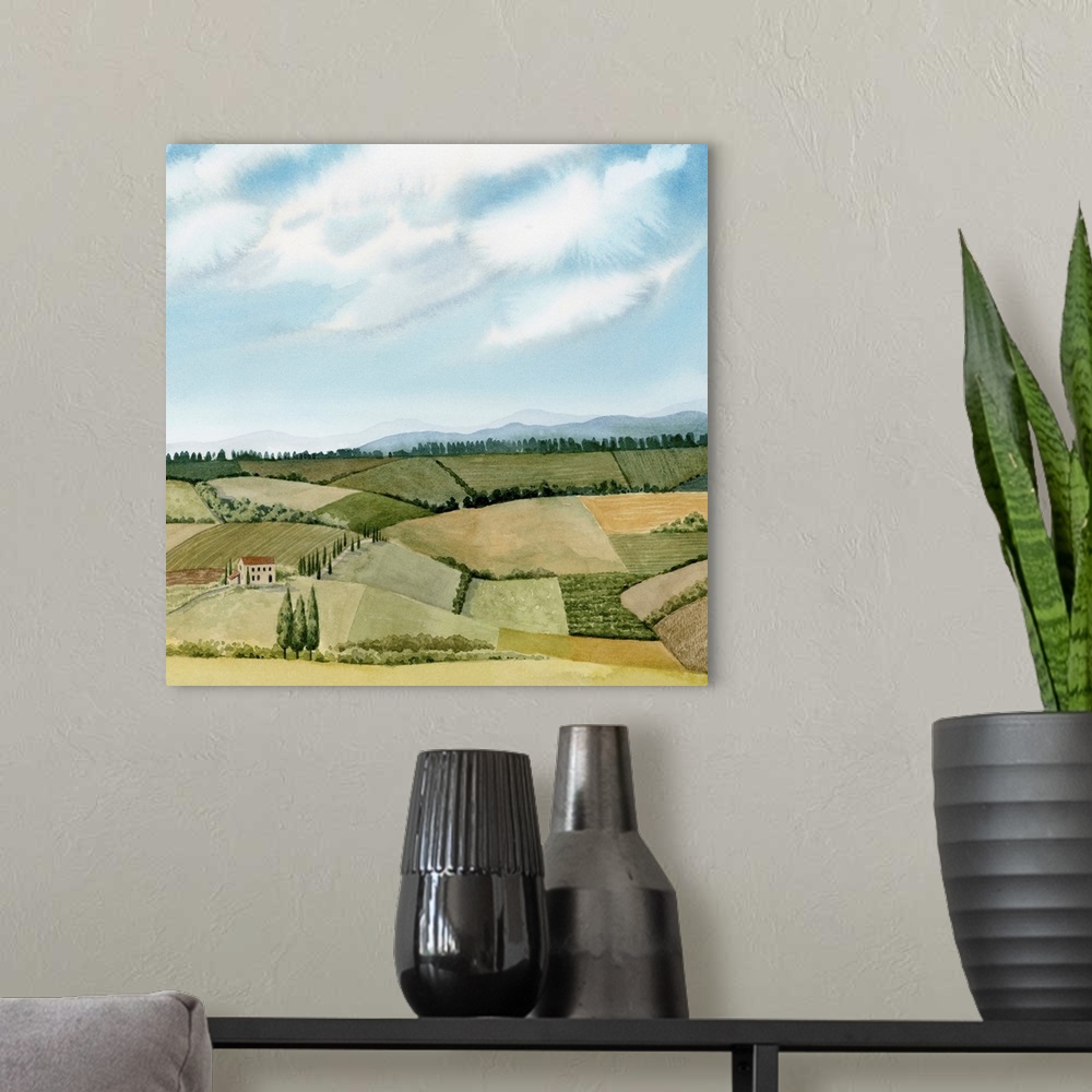 A modern room featuring Tuscan Farmland I