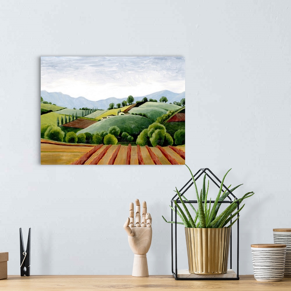 A bohemian room featuring Tuscan Valley Sketch III