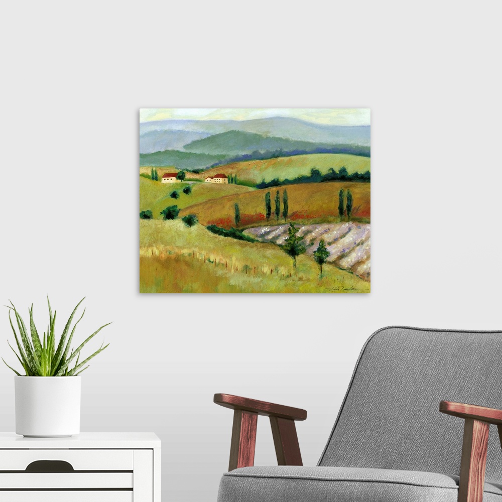 A modern room featuring Tuscany Afternoon II