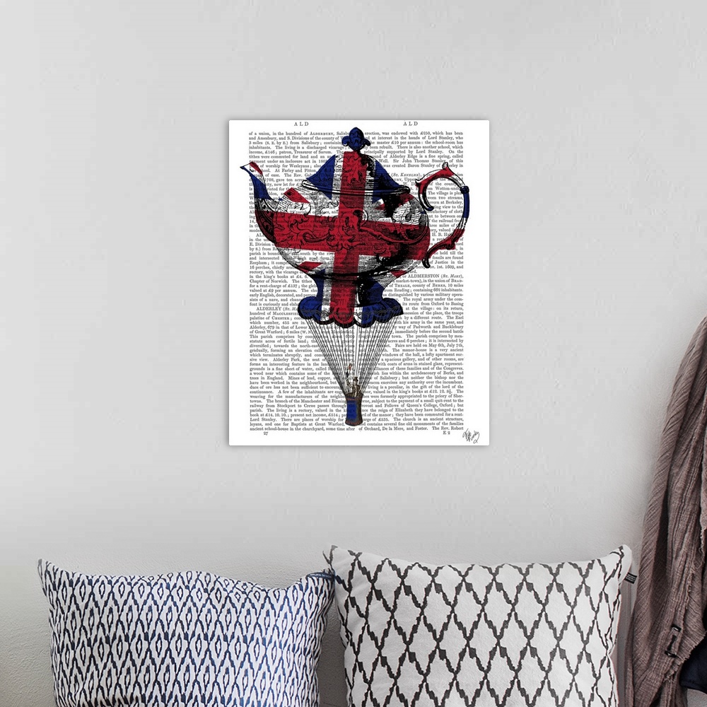 A bohemian room featuring Union Jack Flying Teapot
