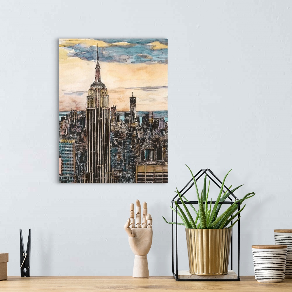 A bohemian room featuring US Cityscape-NYC