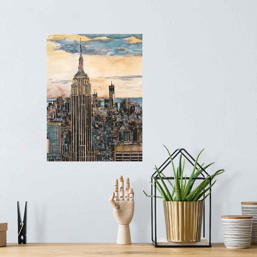 A bohemian room featuring US Cityscape-NYC